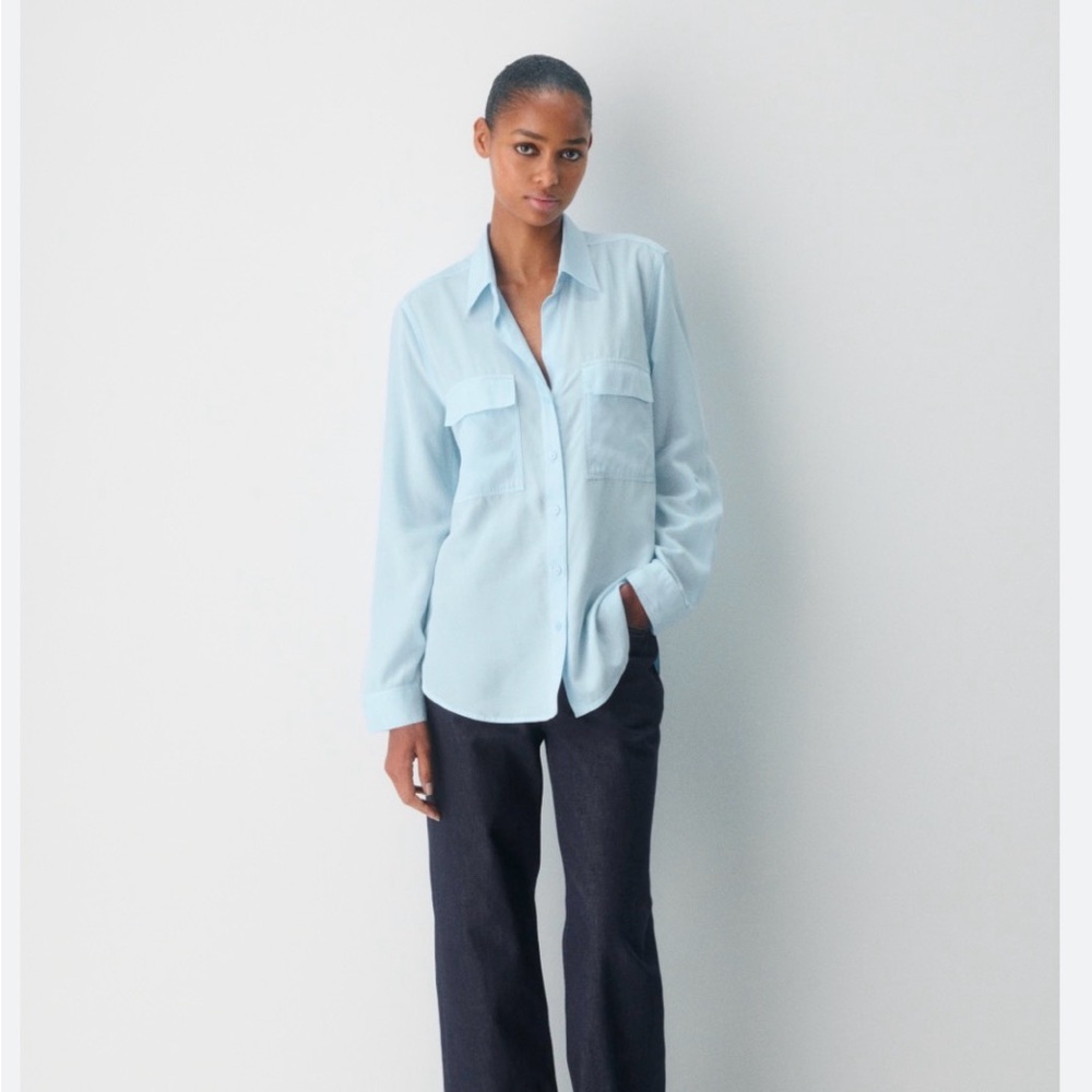 Babaton Light Blue Shirt Jacket